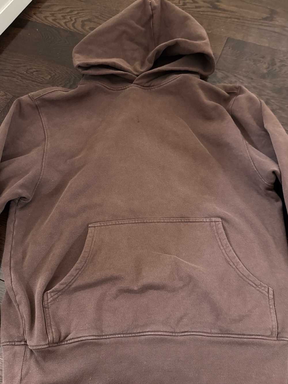 Men's Dark Brown Pullover Hoodie with Kangaroo Pocket